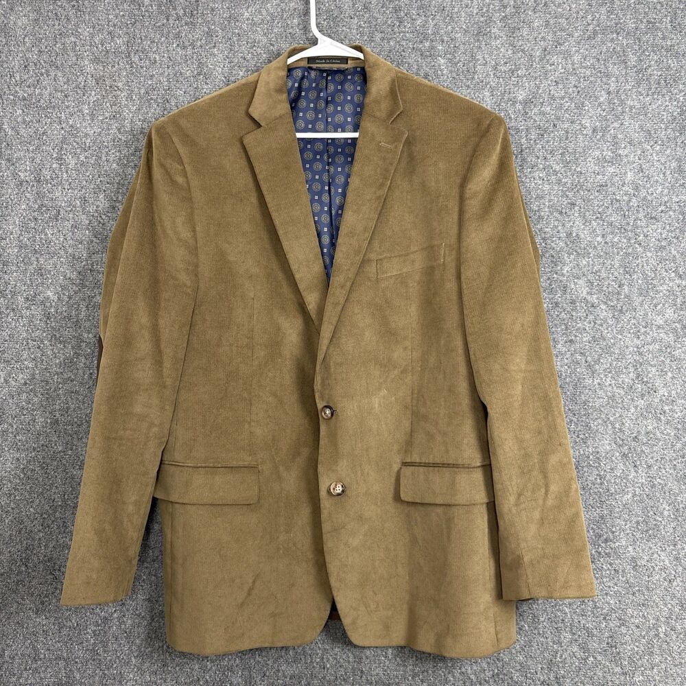 Lauren Ralph Lauren Blazer Jacket  Mens 44 Long Brown Corduroy Elbow Pads
